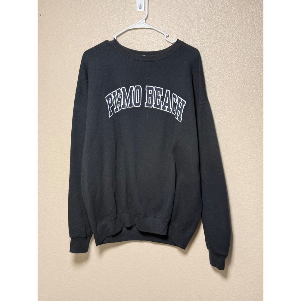 Jerzees NuBlend Pismo Beach Graphic Crewneck Sweatshirt Black XL